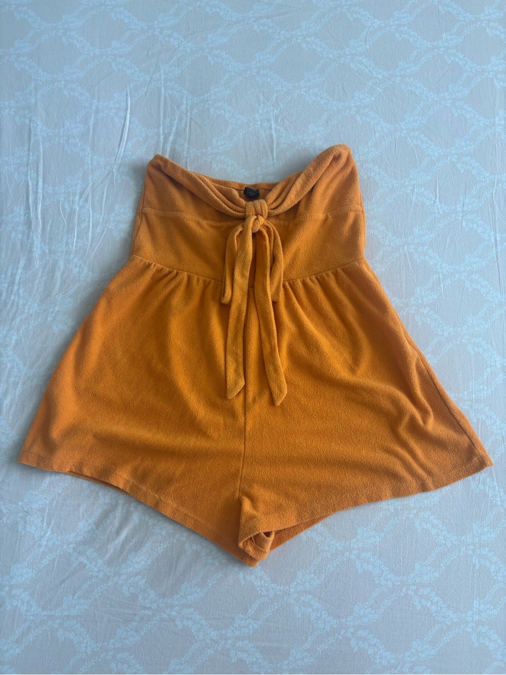 Terry cloth wild fable High-Waist Tie-Front Shorts - Orange